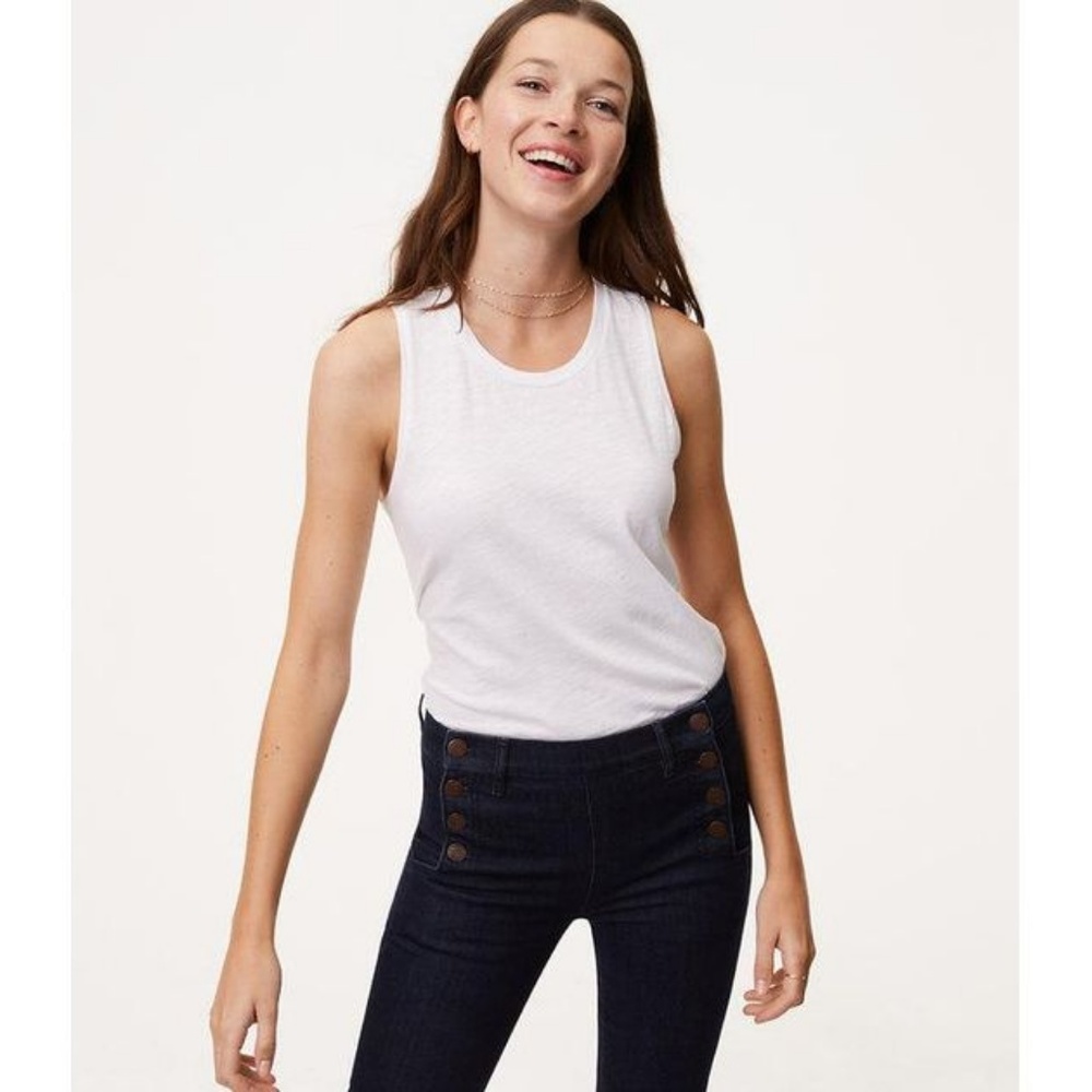 Loft sleeveless top with back zipper